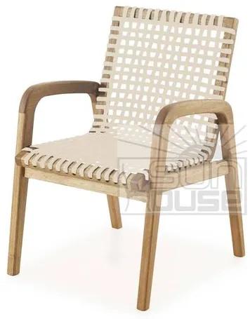 Cadeira Trama com Braco Corda Areia Estrutura Stain Jatoba - 64324 Sun House