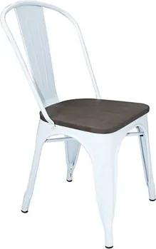 Cadeira Dresden de Metal Com Assento de Madeira Branco