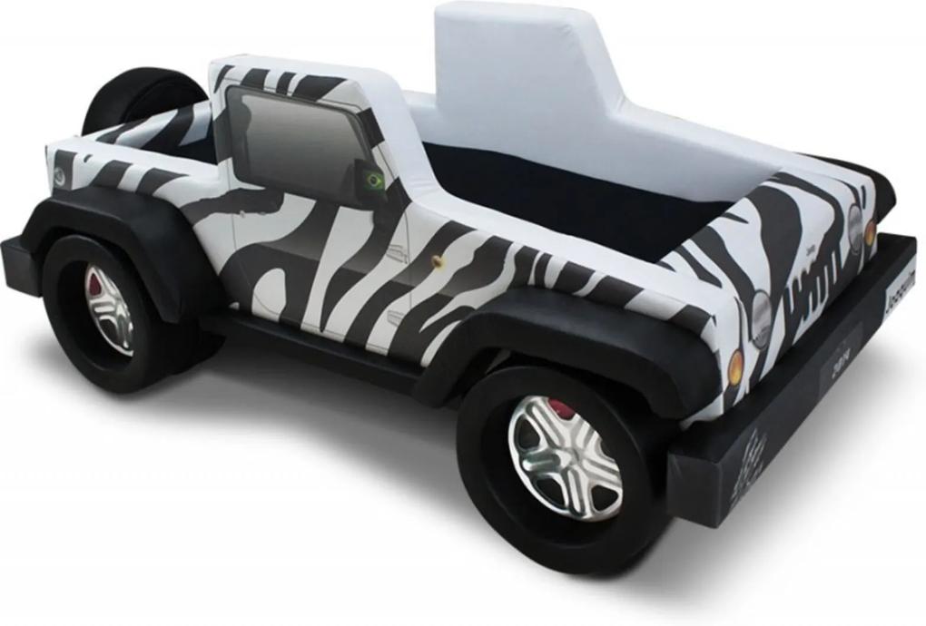 Mini Cama Jeep Safari - Cama Carro Branco/Preto