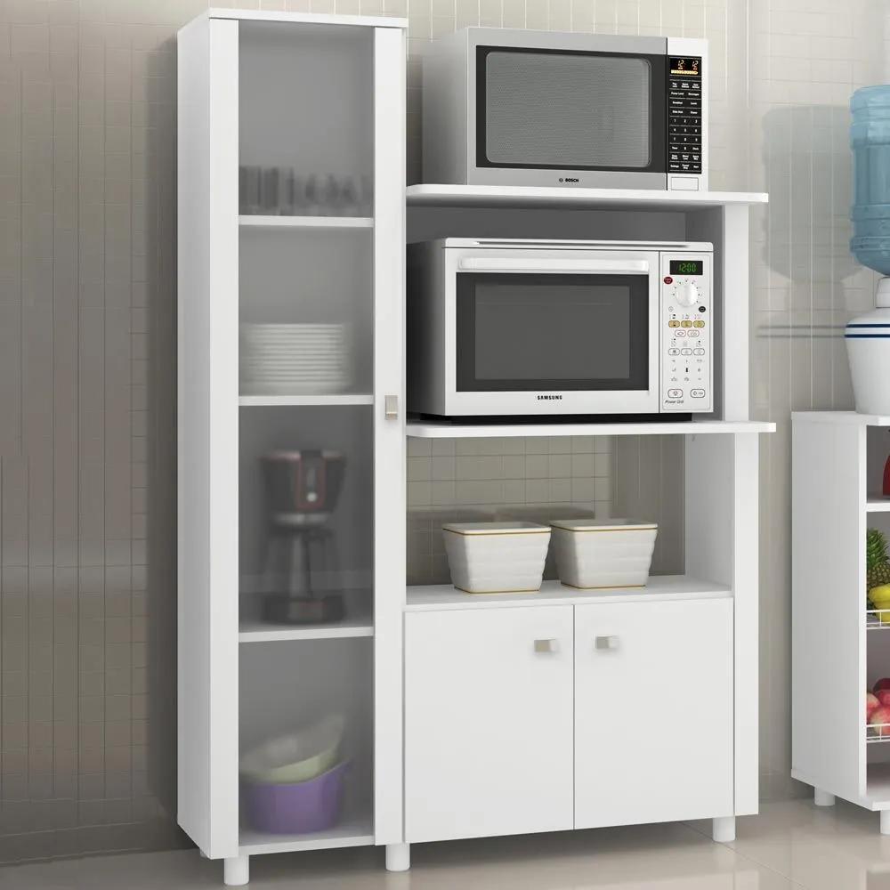 Armário de Cozinha Com Cristaleira 2 Portas Bl3304 Branco - Tecno Mobili