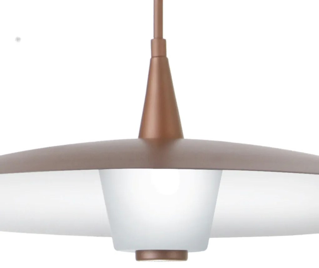 Pendente Eclisse Ø50X41Cm Disco Curvo Metal Alumínio E Vidro 01Xled 9W... (GRAFITE / LUNA)