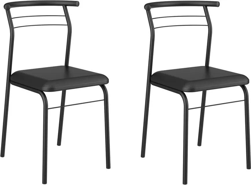 Cadeiras para Cozinha Kit 2 Cadeiras 1708 Preto - Carraro Móveis