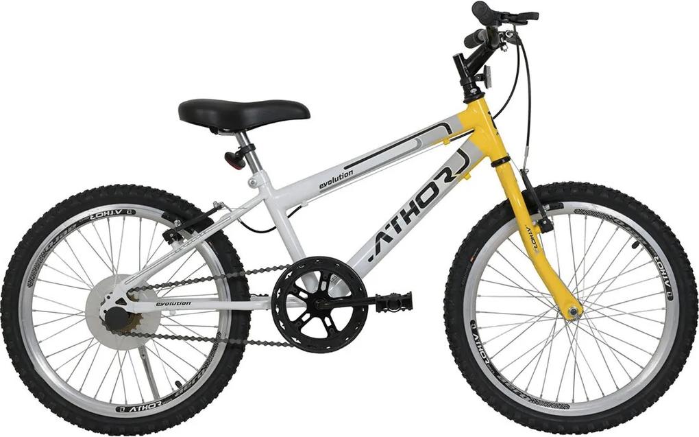 Bicicleta infantil Aro 20 Evolution Amarela Athor Bikes