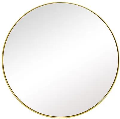 Espelho Redondo com Moldura Folheada a Ouro - 51x51cm