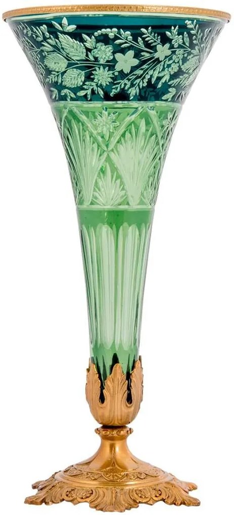 Vaso de Cristal e Bronze Green V
