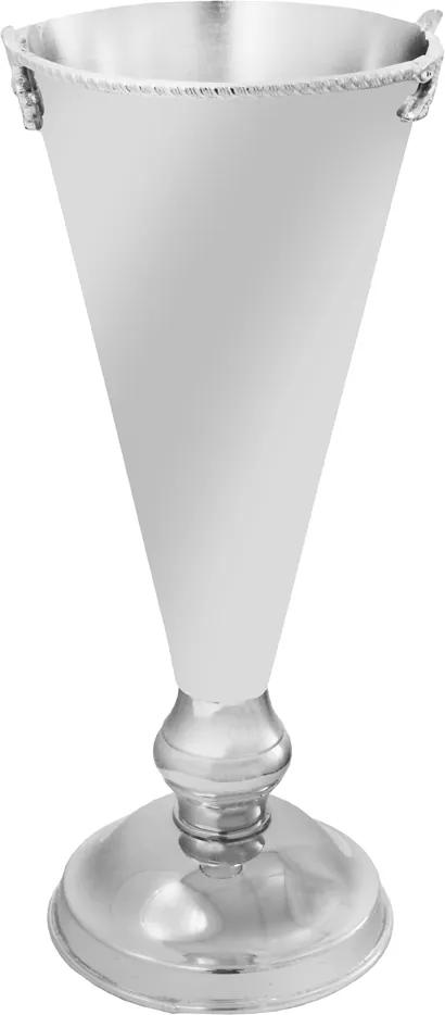 Vaso em Metal Com Ornamentos Decorativos nas Bordas 31x15