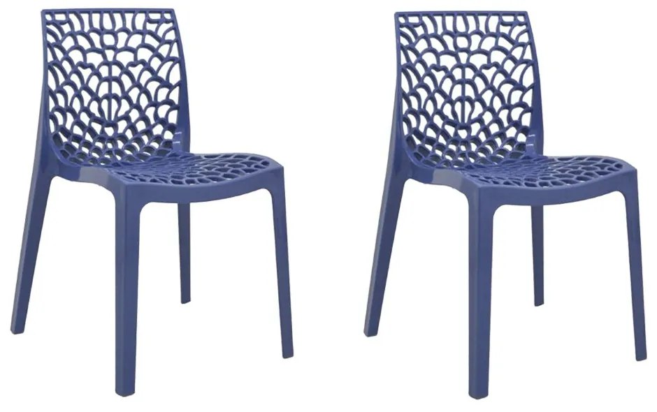 kit 2 Cadeiras Decorativas Sala e Cozinha Cruzzer (PP) Azul - Gran Belo