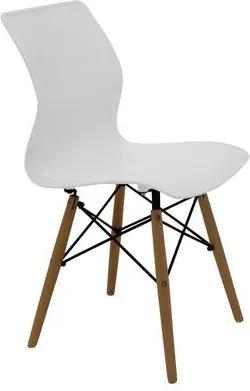Cadeira Tramontina Maja Unicolor 3D em Polipropileno Branco com Base em Madeira Faia