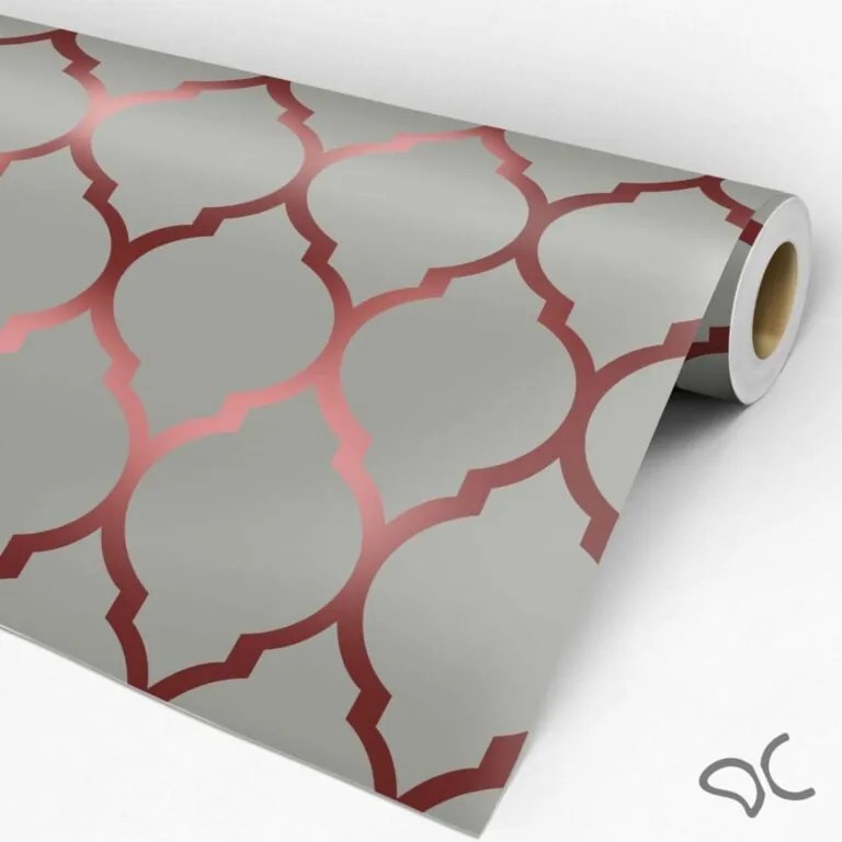 Papel de Parede Motivo Bordô 0.52m x 3.00m