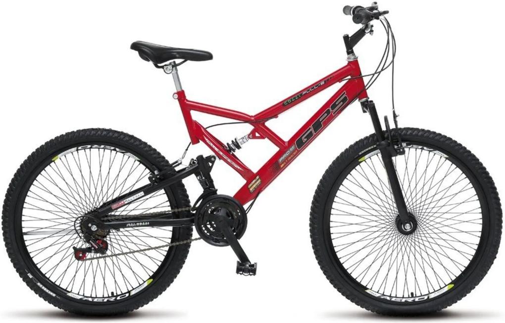 Bicicleta Colli Bikes Aro 26 Full-s GPS 72 Raias Vermelho