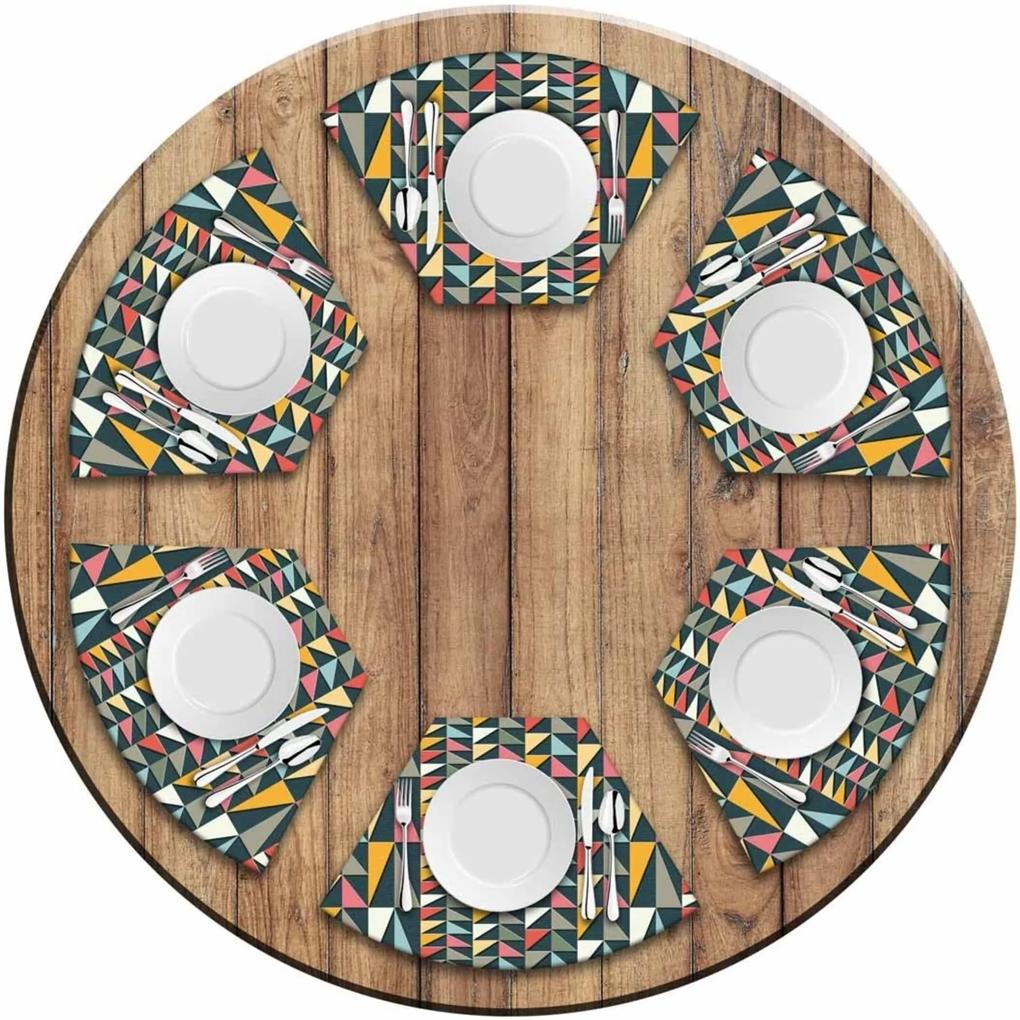 Jogo Americano Love Decor  Para Mesa Redonda Wevans Geometric Colors Kit Com 6 Pçs