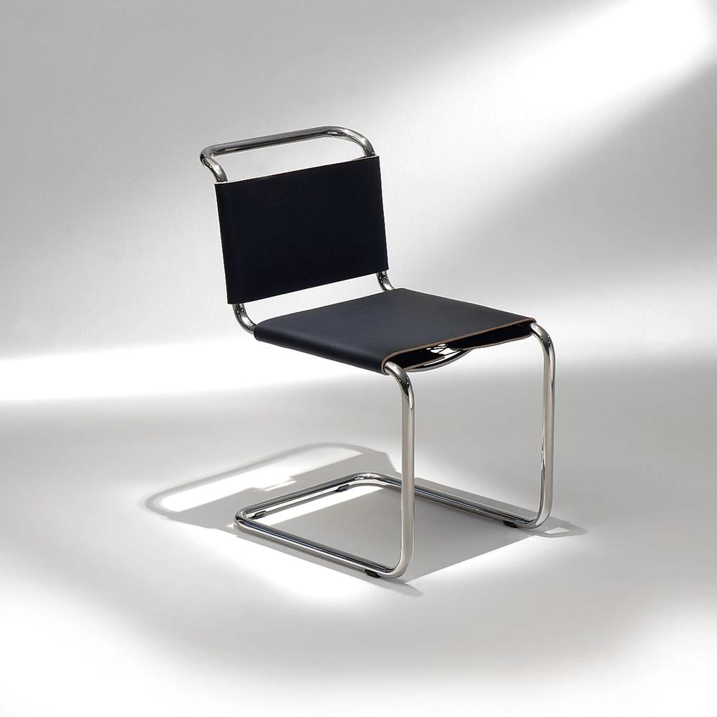 Cadeira Spoleto Couro Natural e Aço Inox Studio Mais Design by Marcel Breuer