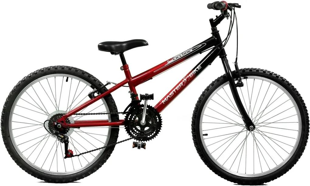 Bicicleta Master Bike Aro 24 masculina Ciclone Plus Vermelho