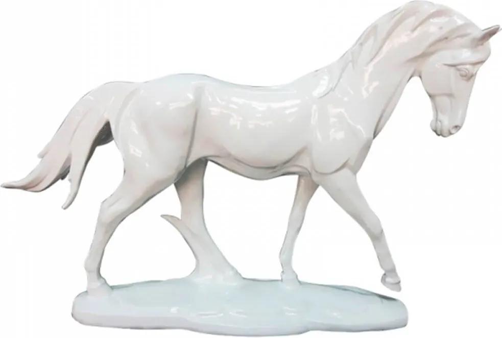 Escultura Horse Head Down Branco em Resina - Urban - 45x31,5 cm
