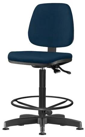Cadeira Job Assento Courino Azul Base Caixa Metalica Preta - 54542 Sun House