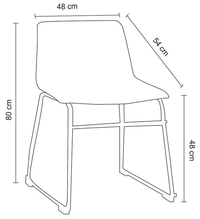 Kit 5 Cadeiras Decorativas Marquezine Sala de Jantar PU Base Aço Preto G56 - Gran Belo