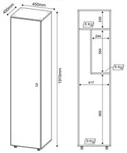 Armário Multiuso 01 Porta AM3100 Branco - Tecno Mobili