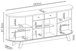 Balcão Buffet para Sala de Jantar 183cm Mônica Z10 Calacata/Off White
