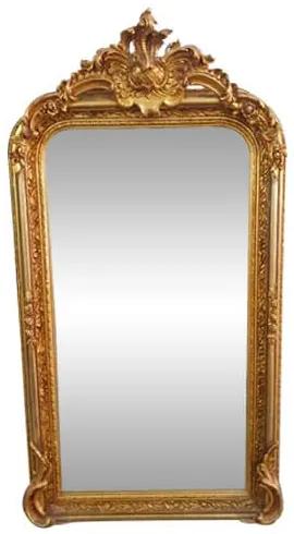 Espelho Clássico Quadrado Folheado a Ouro com Detalhes na Moldura - 156x86cm