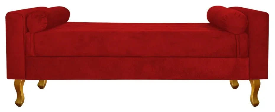 Recamier Félix Queen Size 160cm Suede Vermelho - ADJ Decor