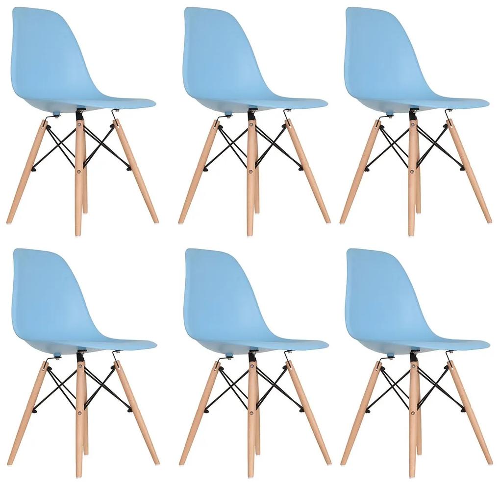 Conjunto 6 Cadeiras Eames Azul Dsw - Empório Tiffany