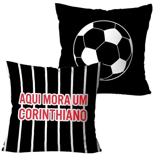 Jogo Capa de Almofada Corinthiano 2 Peças