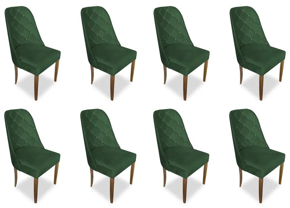 kit com 8 Cadeiras de Jantar Dublin Suede Verde Bandeira