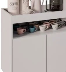 Balcão Aparador Buffet Cantinho do Café 71cm Lice Z34 Branco - Mpozena