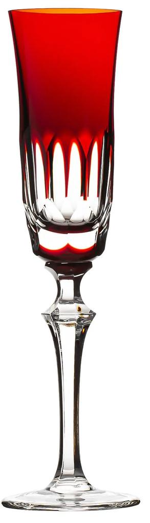 Taça de Cristal Lapidado P/ Champagne Vermelho - 55