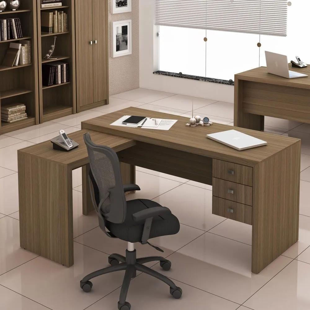 Mesa para Escritório Office Me4106 Amendoa - Tecno Mobili