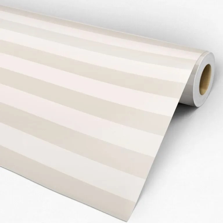 Papel de Parede Listrado Horizontal Bege 0.52m x 3.00m