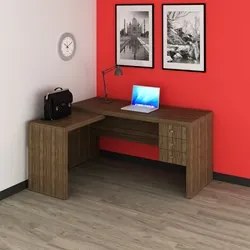 Mesa de Canto Para Escritório 3 Gavetas ME4106 Nogal - Tecno Mobili