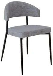 Cadeira de Jantar Estofada Kit 6 Chloe M25 Linho Lautrec Cinza - Mpoze