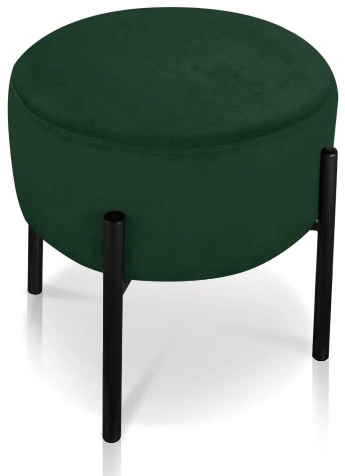 Puff Banqueta Decorativo Industrial Preto Kit 4 Iron Suede Verde D03 - D'Rossi