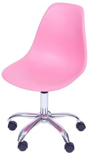 Cadeira Eames com Rodizio Polipropileno Rosa Pink - 36754 Sun House