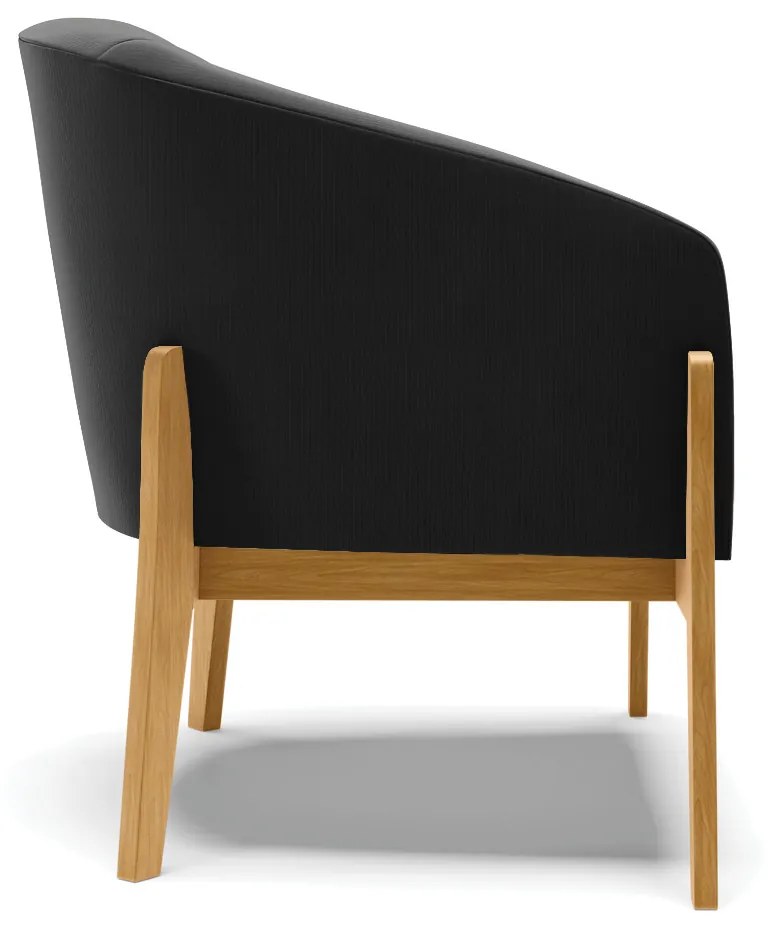 Poltrona Decorativa Base de Madeira kit 2 Stella Suede D03 - D'Rossi - Preto