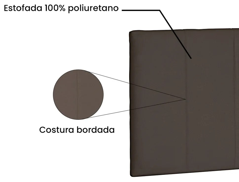 Cabeceira Painel Arizona Para Cama Box Casal 140 cm Suede Caramelo - D'Rossi