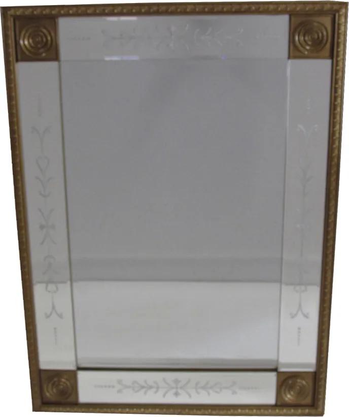 Espelho Clássico Folheado a Ouro - 97x72cm