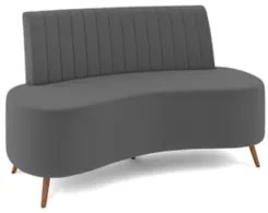 Sofá 2 Lugares para Sala Living 135cm Pés Palito Tamar Z08 Veludo Cinz