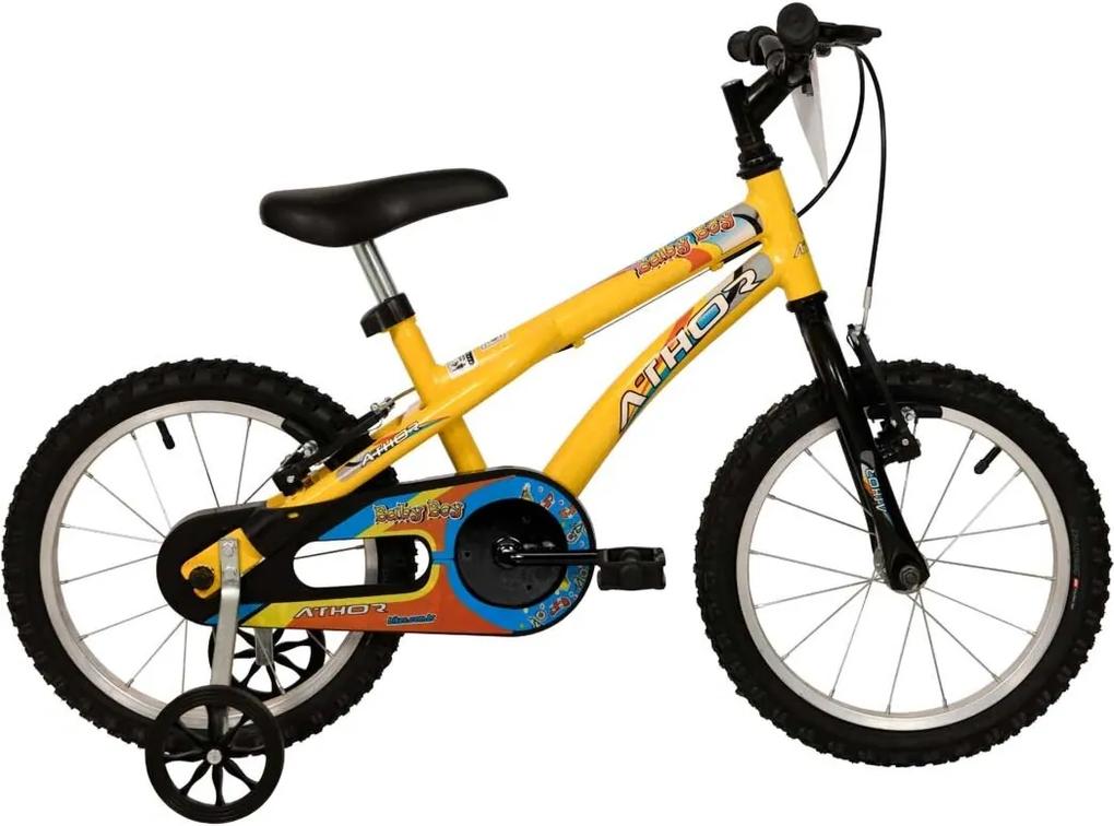 Bicicleta Aro 16 Baby Boy Amarela Athor Bikes