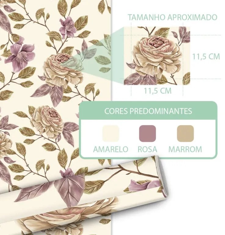 Papel Flor Adesivo Para Banheiro e Quarto | Dcorando