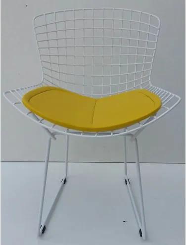 Cadeira Bertoia Pintada Branco Assento Amarelo - 22066 Sun House