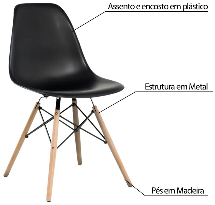 Kit 3 Cadeira Decorativa para Sala e Cozinha Garabit Preto G04 - Gran Belo