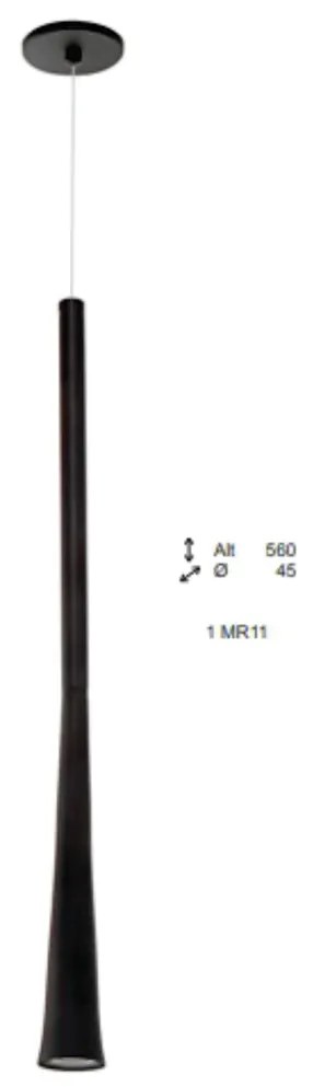Pendente Bugle Ø4,5X56Cm Cone Longo Metal Aluminio 01Xmr11 Gu10 - Old... (DOURADO FOSCO)