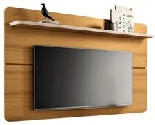 Painel para TV 70 Pol Curv e Rack Bancada Alba Off/Cinamomo - HB Móvei