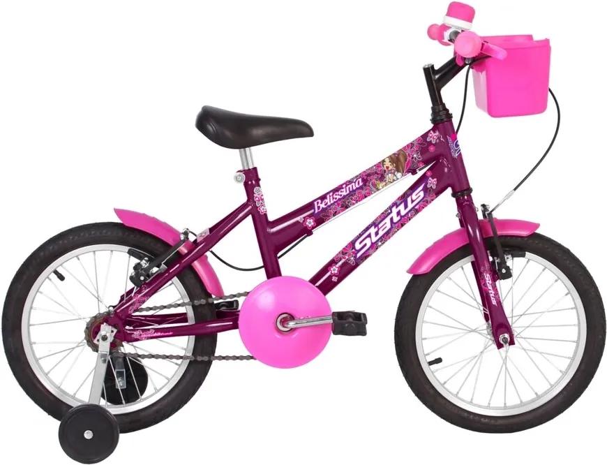 Bicicleta Infantil Aro 16 Status Bike Belissima - Violeta