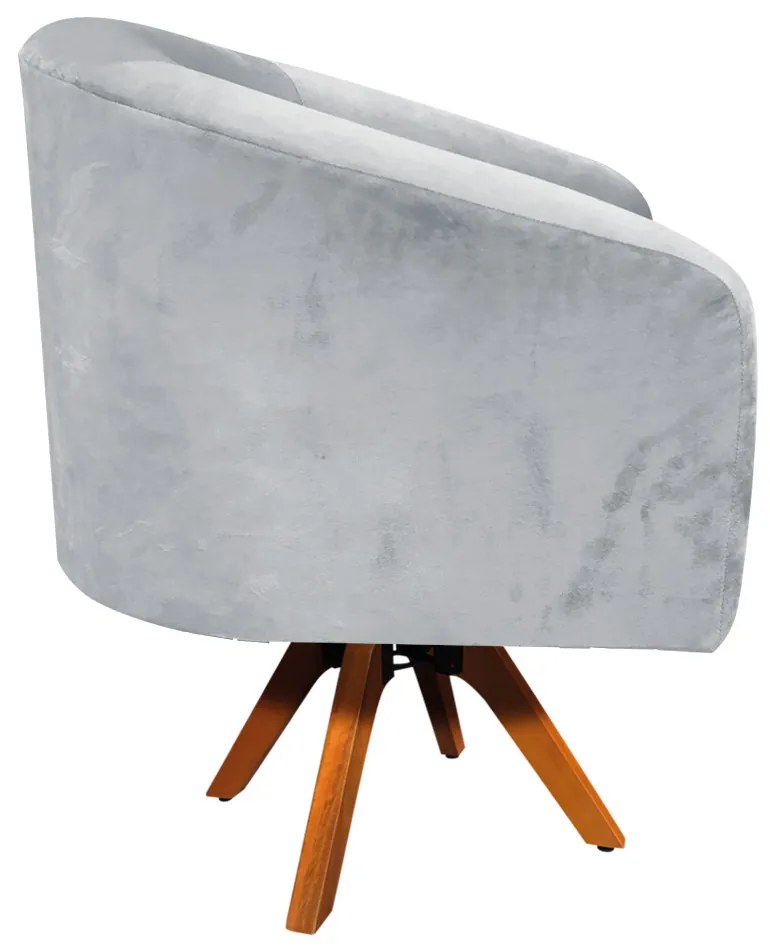 Poltrona Decorativa Giratória MM30 Stella Suede Cinza D03 - D'Rossi