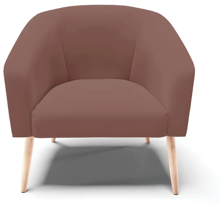 Poltrona Decorativa Pé Palito Natural Kit 2 Stella Veludo Rosê D03 - D'Rossi