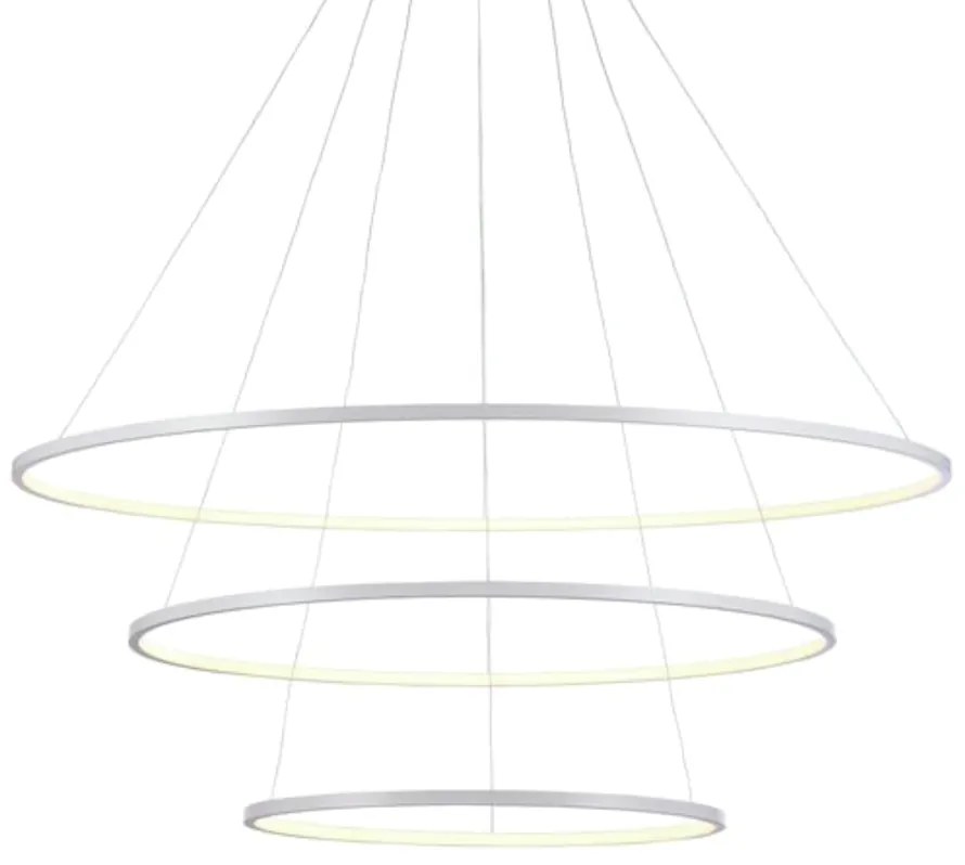Pendente Birdie Aros Ø80X2Cm / Ø60X2Cm / Ø40X2Cm Led 39W 3000K Bivolt... (Branco)