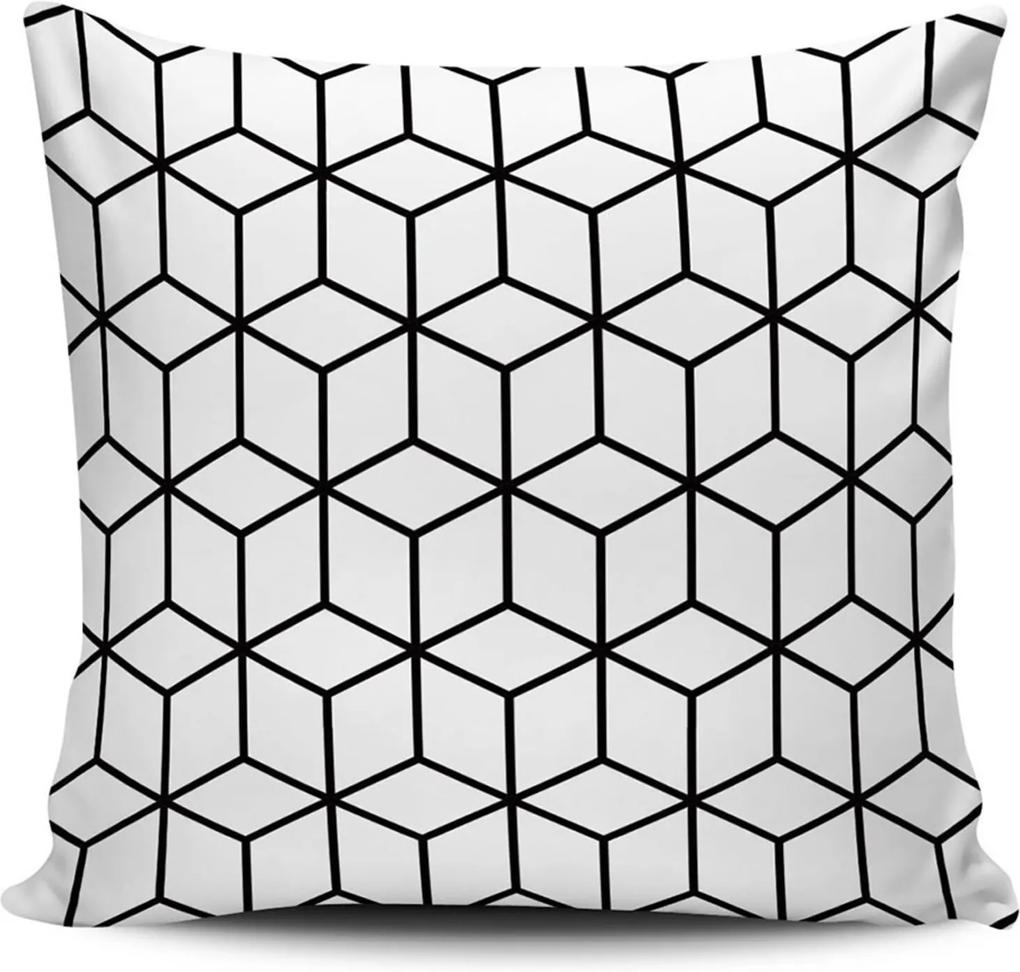 Almofada decorativa Formas Geometrica Preto e Branco 45x45cm